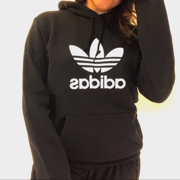NWT, Classic Trefoil Adidas blk hoodie logo! - Picture 5 of 11